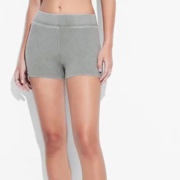 Wild Fable Charcoal lounge shorts high waisted and ribbed - Picture 3 of 7
